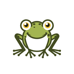 Vector graphic logo of a frog, simple, minimal, and duo-toned. Suitable for various digital and print applications. Available in EPS, SVG, PNG, and JPEG formats with transparent background. Modern, 