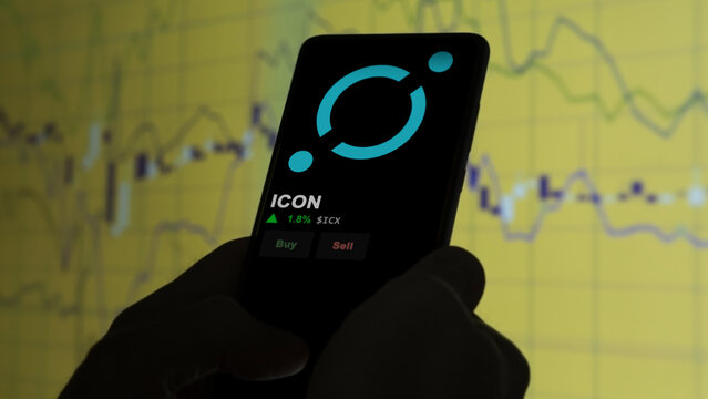 November 17th 2023. An investor analyzing the price of ICON, the token coin $ICX on a crypto exchange sreen.
