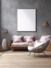 Modern Nordic style apartment with picture frame template