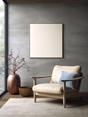Modern Nordic style apartment with picture frame template