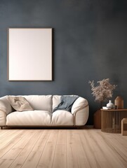 Modern Nordic style apartment with picture frame template
