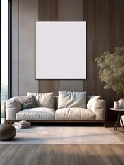 Modern Nordic style apartment with picture frame template