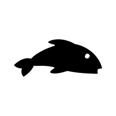 Fish icon silhouette design template isolated illustration