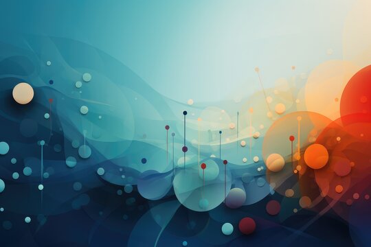 Abstract blue and orange background with circles and lines for STIQ Day