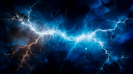 Electric blue and fiery orange energy clash in dynamic abstract.
