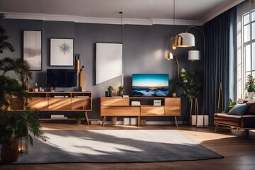 living room with fireplace