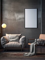 Modern Nordic style apartment with picture frame template