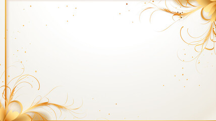 golden frame for copy space on white background