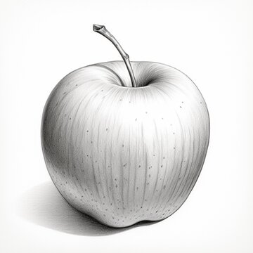 Pencil sketch cute apple drawing images Generative AI