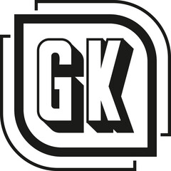 GK Letter Monogram Logo Design