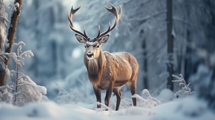 Naklejka na ściany i meble antelope in the SNOW