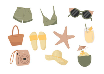 Simpel and Minimalist Summer Illustration Set