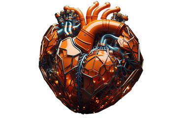 Love heart shapes abstract isolated on a Transparent background. Generative AI