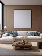 Modern Nordic style apartment with picture frame template