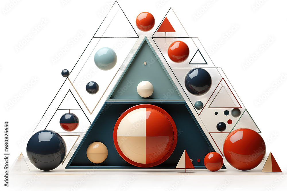 Aufkleber 3d element abstract minimalism creative isolated on a transparent background. generative ai