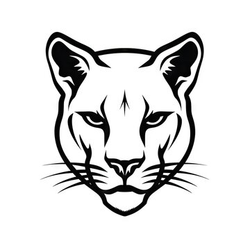 Cougar Head Icon, Minimal Puma Portrait, Cougar Logo, Panther Silhouette, Mountain Lion Icon