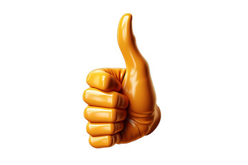 Vector illustration thumb up emoticon 3d style design of approval emoji for social media messages isolated on Transparent background. Generative AI