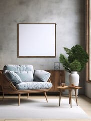 Modern Nordic style apartment with picture frame template