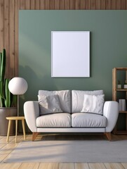 Modern Nordic style apartment with picture frame template