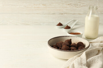 Chocolate truffles, concept of delicious sweet food