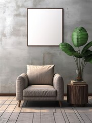 Modern Nordic style apartment with picture frame template