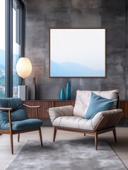 Modern Nordic style apartment with picture frame template
