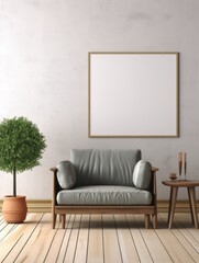 Modern Nordic style apartment with picture frame template