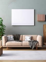 Modern Nordic style apartment with picture frame template