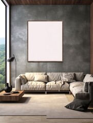 Modern Nordic style apartment with picture frame template