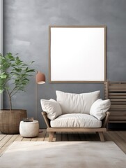 Modern Nordic style apartment with picture frame template