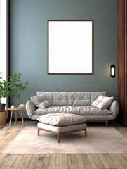 Modern Nordic style apartment with picture frame template