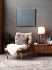 Modern Nordic style apartment with picture frame template