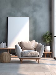 Modern Nordic style apartment with picture frame template