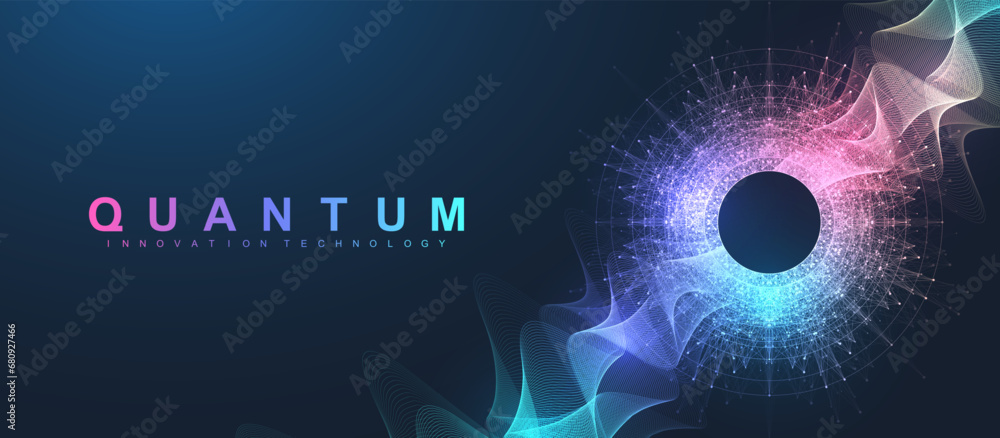 Leinwandbilder Quantum Computing Idea Design Element Concept. Deep Learning Artificial Intelligence. Generative AI. Big Data Algorithms Visualization For Business, Science Presentations, Posters, Covers