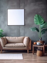 Modern Nordic style apartment with picture frame template