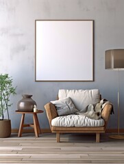 Modern Nordic style apartment with picture frame template