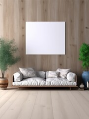 Modern Nordic style apartment with picture frame template