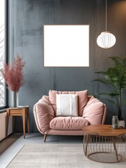 Modern Nordic style apartment with picture frame template