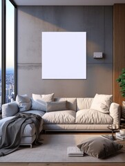 Modern Nordic style apartment with picture frame template