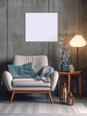 Modern Nordic style apartment with picture frame template