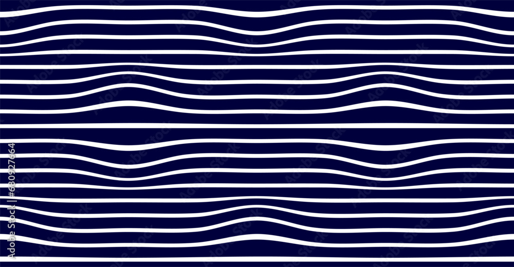 Poster lined seamless minimalistic pattern with optical illusion, op art vector minimal lines background, s