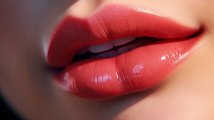 Close-up of female lips face texture art. create using a generative ai tool 