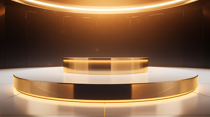 3d rendering luxury exhibition stand, podium, stage, product commercial photography background, PPT background product cosmetics display