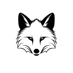 Naklejka premium Fox Head Icon, Minimal Coyote Portrait, Vulpes Face Silhouette, Polar Fox Icon