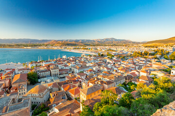 Nafplio, Greece. View over the city from Palamidi Fortress	