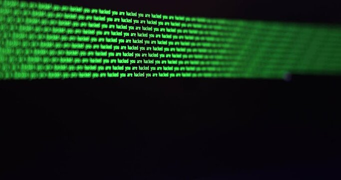 Cyber attack - Ddos attack, hacking concept. Close-up of computer screen. Modern electronic technologies.  Search files process in big data array
