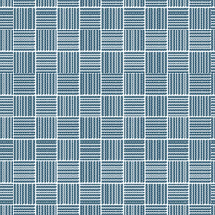 Abstract Seamless Check Seamless Plaid Pattern, Wooden Tile in Cobalt Blue Scale. EPS10 vector set for scarf, blanket, other modern print