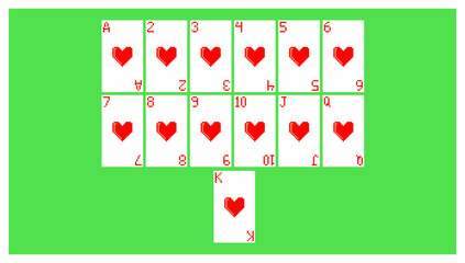 set of pixel art hearts playing card playing poker and casino