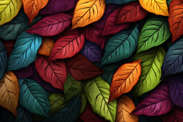 Colorful Paper Cut Leaves Background for Autumn and Fall Designs