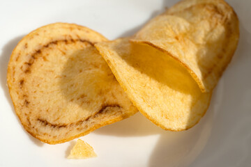 potato chips macro texture